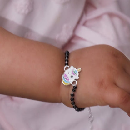 Silver Unicorn Winks Bracelet Rakhi (0 - 2 Years)