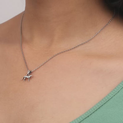 Silver Cheetah Pendant with Link Chain
