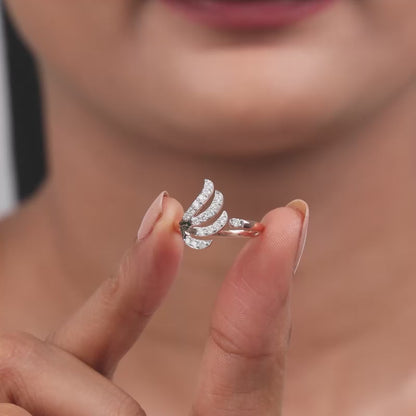 Rose Gold Wings Lab Grown Diamond Ring