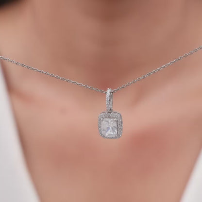 Silver Vesper Pendant With Link Chain