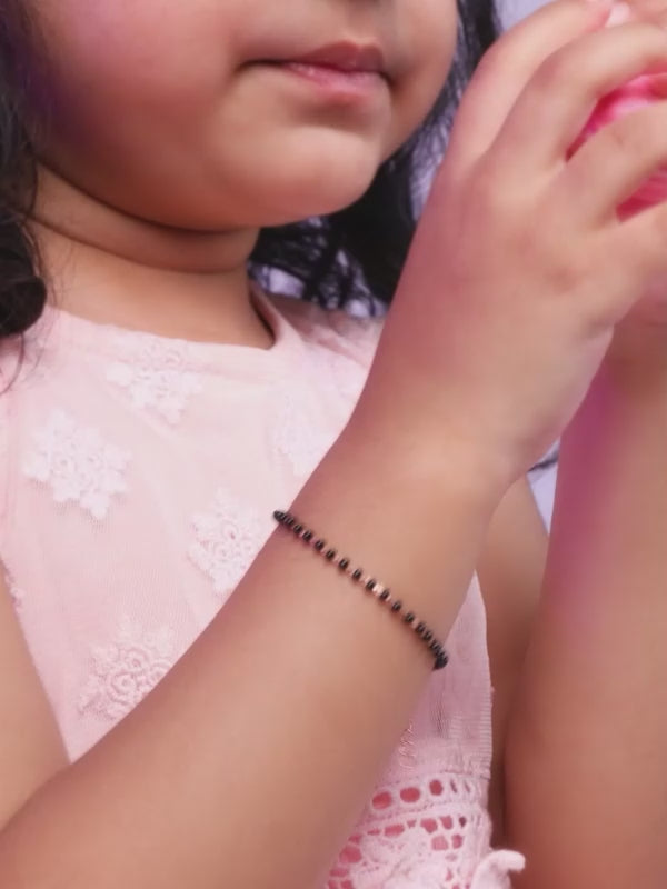 Rose Gold Minimal Nazar Kids Bracelet (2 - 8 Years)