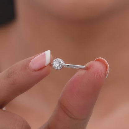 Silver Zircon Nebula Ring