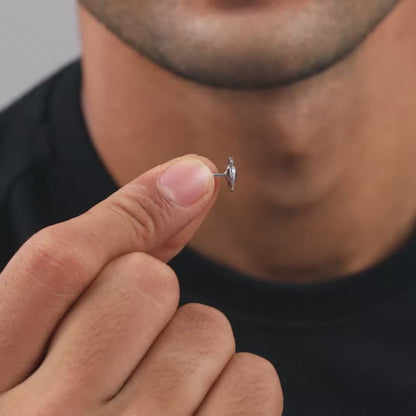 Silver Dark Polaris Stud For Him