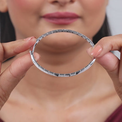 Silver Monaco Bangle Bracelet