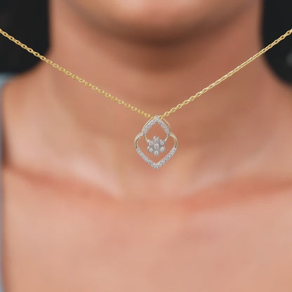 Gold Floral Beauty Lab Grown Diamond Pendant