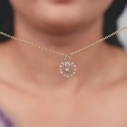 Gold Blossom Lab Grown Diamond Pendant