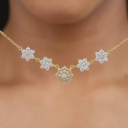 Golden Floral Star Necklace