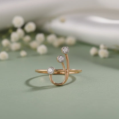 Gold Trion Lab Grown Diamond Ring