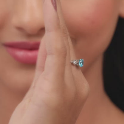 Silver Bold Blue Brilliance Ring