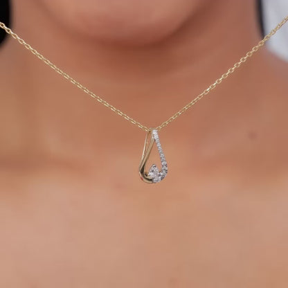 Gold Morning Driblet Lab Grown Diamond Pendant