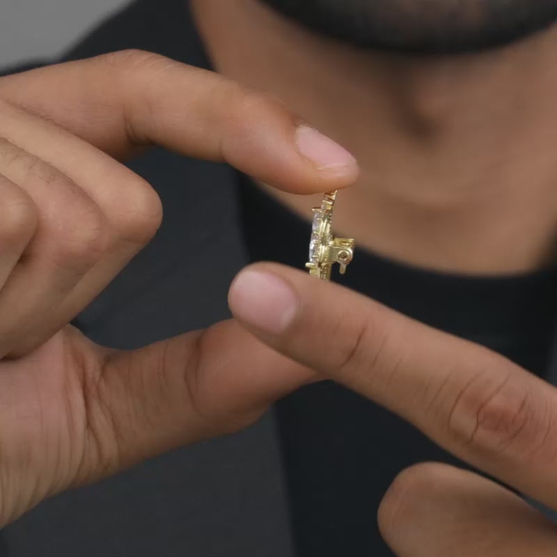 Golden Pride Crown Brooch For Him