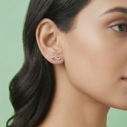 Silver Eternal Infinity Stud Earrings