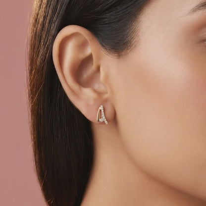 Gold Glowing Style Lab Grown Diamond Earrings