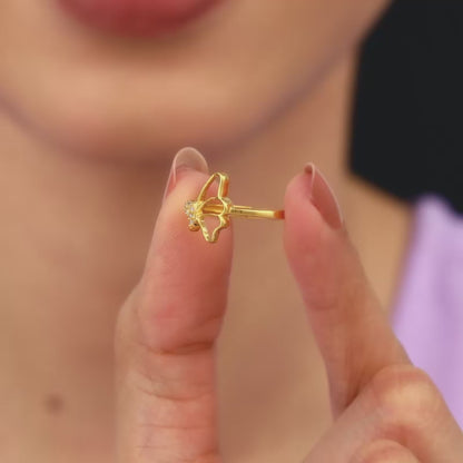 Golden Sparkling Wings Ring
