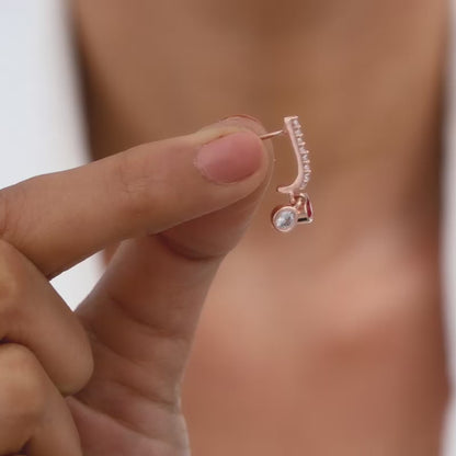 Rose Gold Hearty Hoop Earrings