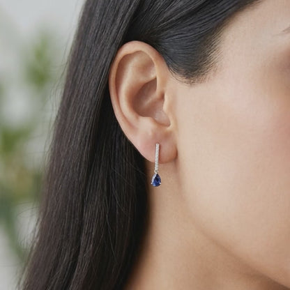 Silver Aqua Drop Earrings