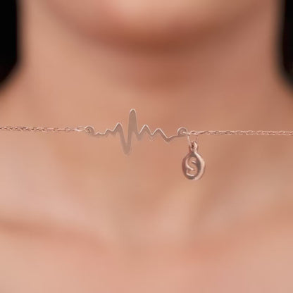 Rose Gold Personalised Lifeline Initial Necklace
