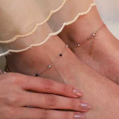 Dual Tone Midnight Dew Anklet