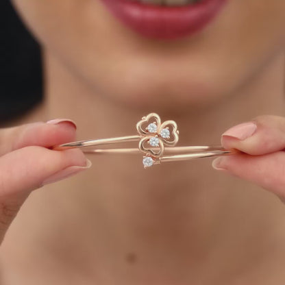 Rose Gold Three Leaf Clover Bracelet