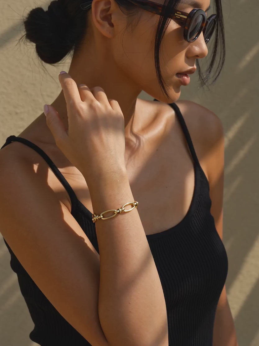 IXIA by GIVA Big Loop Gold Plated Bracelet