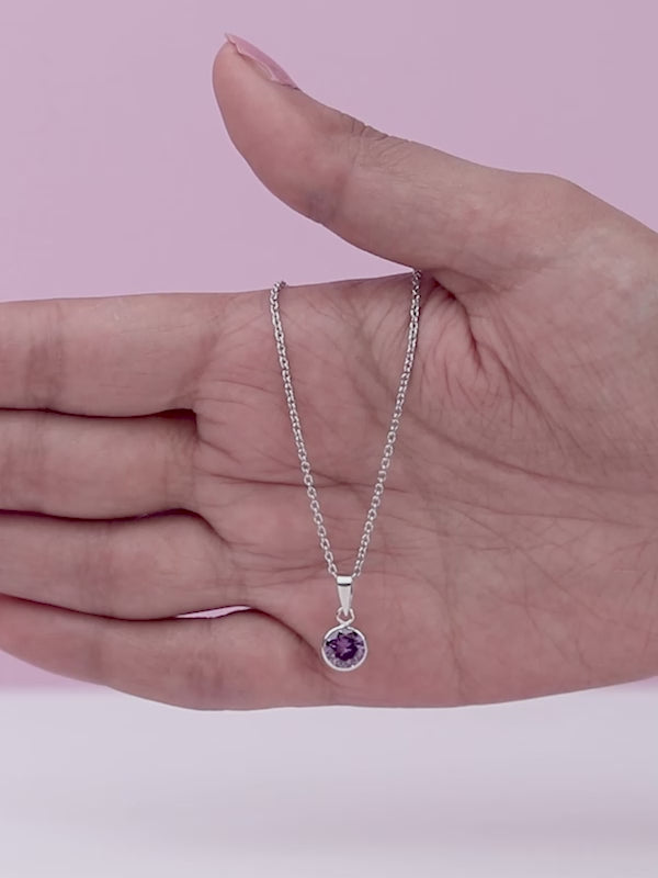 Silver Purple Sphere Pendant