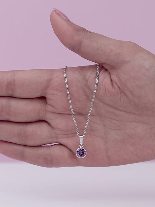 Silver Purple Sphere Pendant
