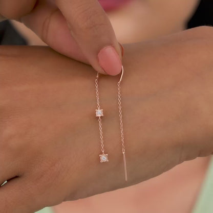 Rose Gold Classic Sui Dhaga Earrings