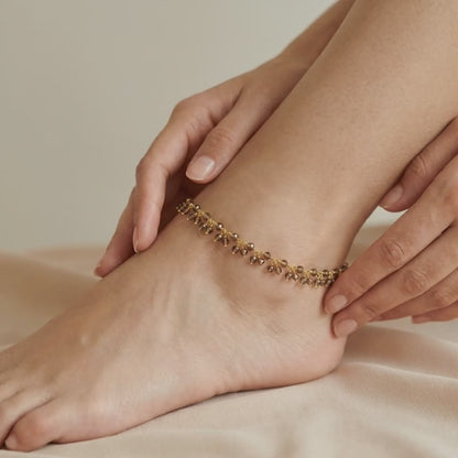 Golden Smoky Quartz Anklet