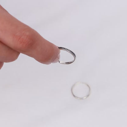 Oxidised Silver Bead Toe Rings