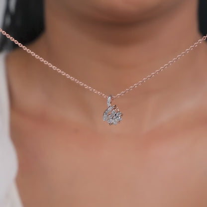 Rose Gold Flora Knot Lab Grown Diamond Pendant
