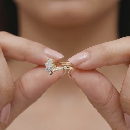 Gold Petal Party Lab Grown Diamond Ring (Size 12)