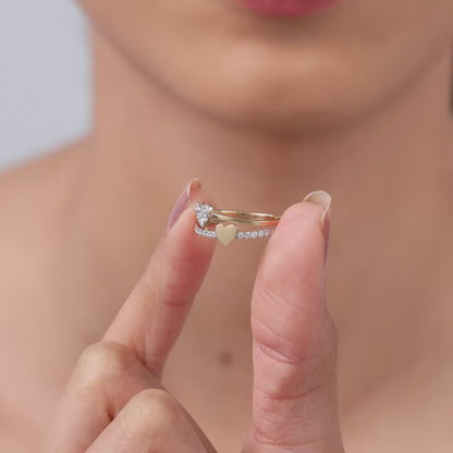 Gold Twin Hearts Lab Grown Diamond Ring