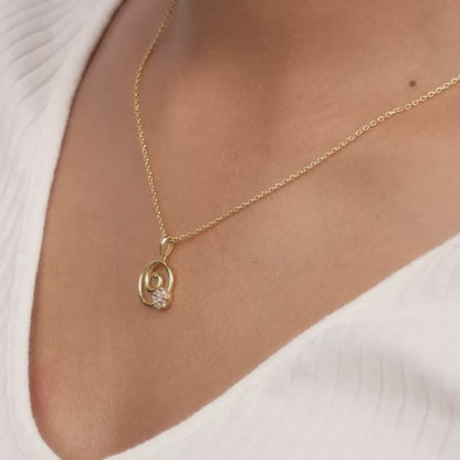 Golden Spiral Keepsake Pendant With Link Chain