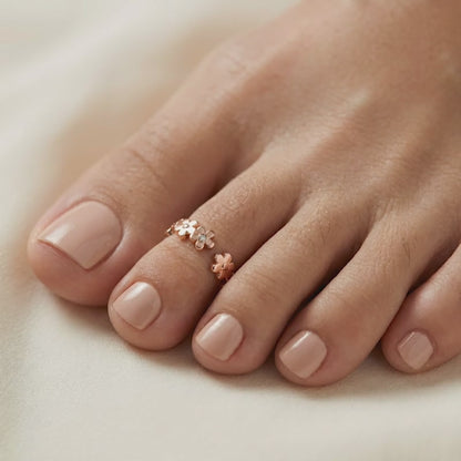 Rose Gold Ragini Pushp Toe Rings