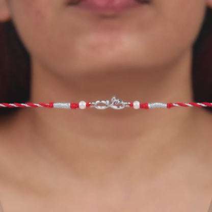 Silver Infinity Lotus Rakhi