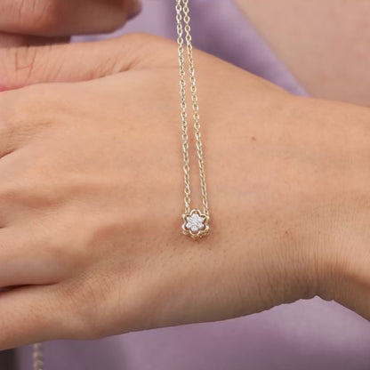 Gold Bloom Essence Lab Grown Diamond Pendant