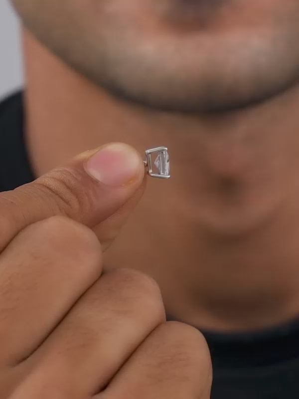 Silver Classy Zirconia Stud For Him