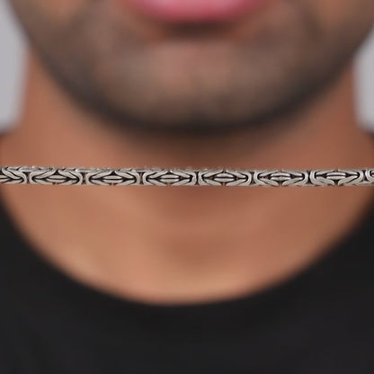 Oxidised Silver Byzantine Bracelet For Him