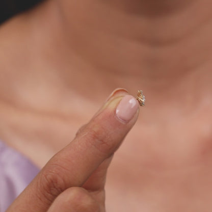 Gold Petal Twirl Lab Grown Diamond Nosepin