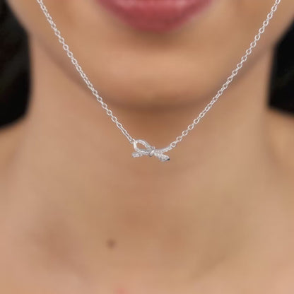 Silver Twisted Ribbon Necklace