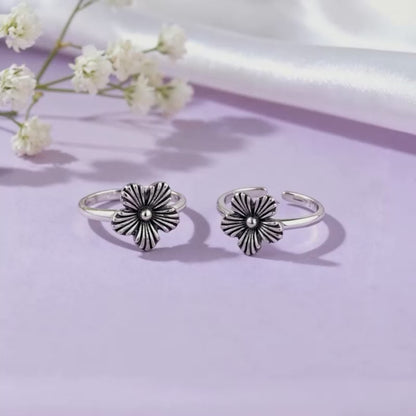 Oxidised Silver Yatika Toe Rings