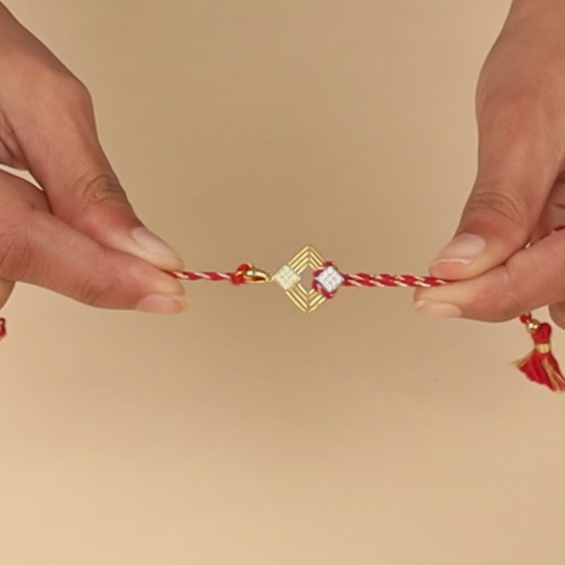 Gold Aayam Lab Grown Diamond Convertible Rakhi Pendant