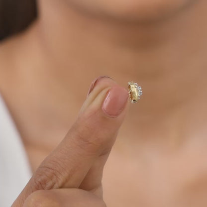 Gold Blooming Beauty Solitaire Diamond Earrings