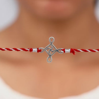 Silver Minimal Swastika Rakhi