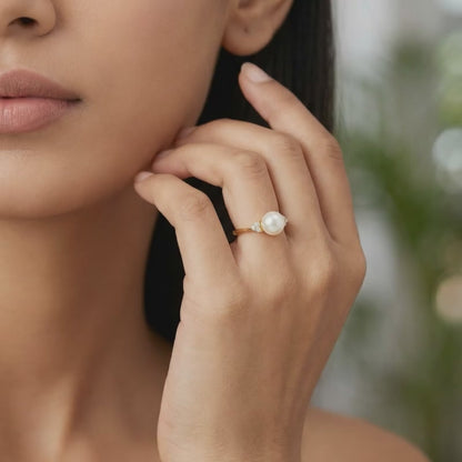 Golden Jeanne Pearl Ring (Size 12)