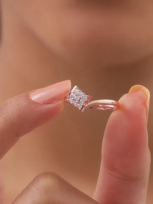 Rose Gold Square Cluster Ring