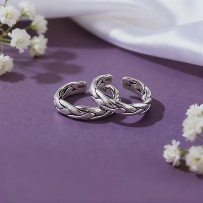 Oxidised Silver Aahana Toe Rings