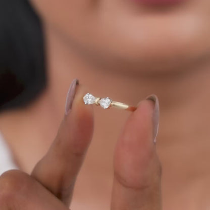 Gold Cute Bow Lab Grown Diamond Ring