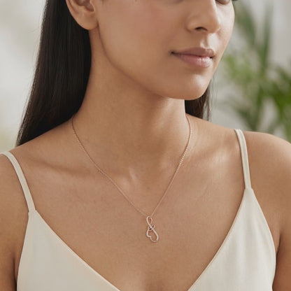 Rose Gold Heartline Infinity Lab Grown Diamond Pendant