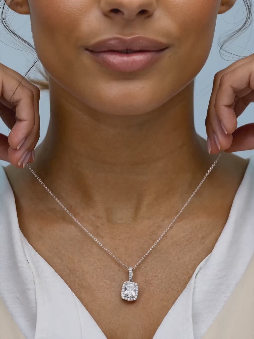 Silver Vesper Pendant With Link Chain